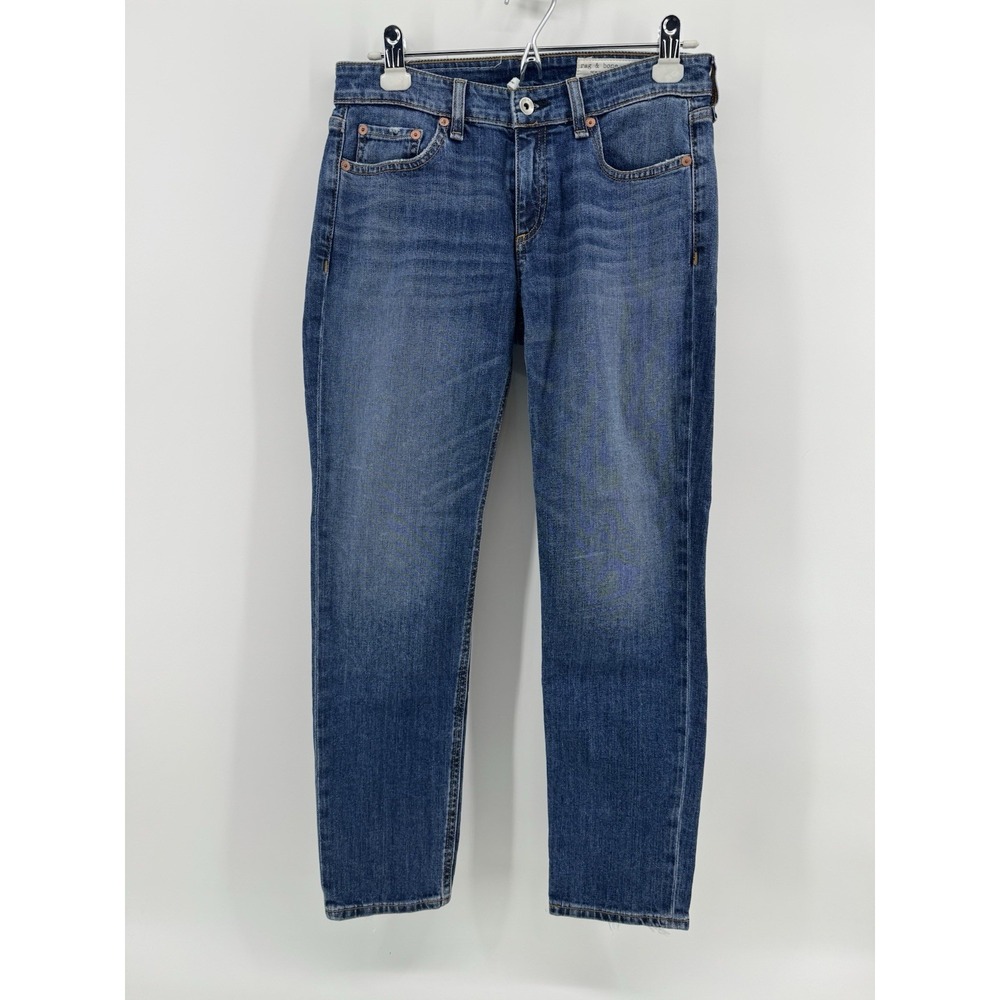 Rag & Bone Womens 24 Jeans Dre Low Rise Slim Boyfriend Medium Wash